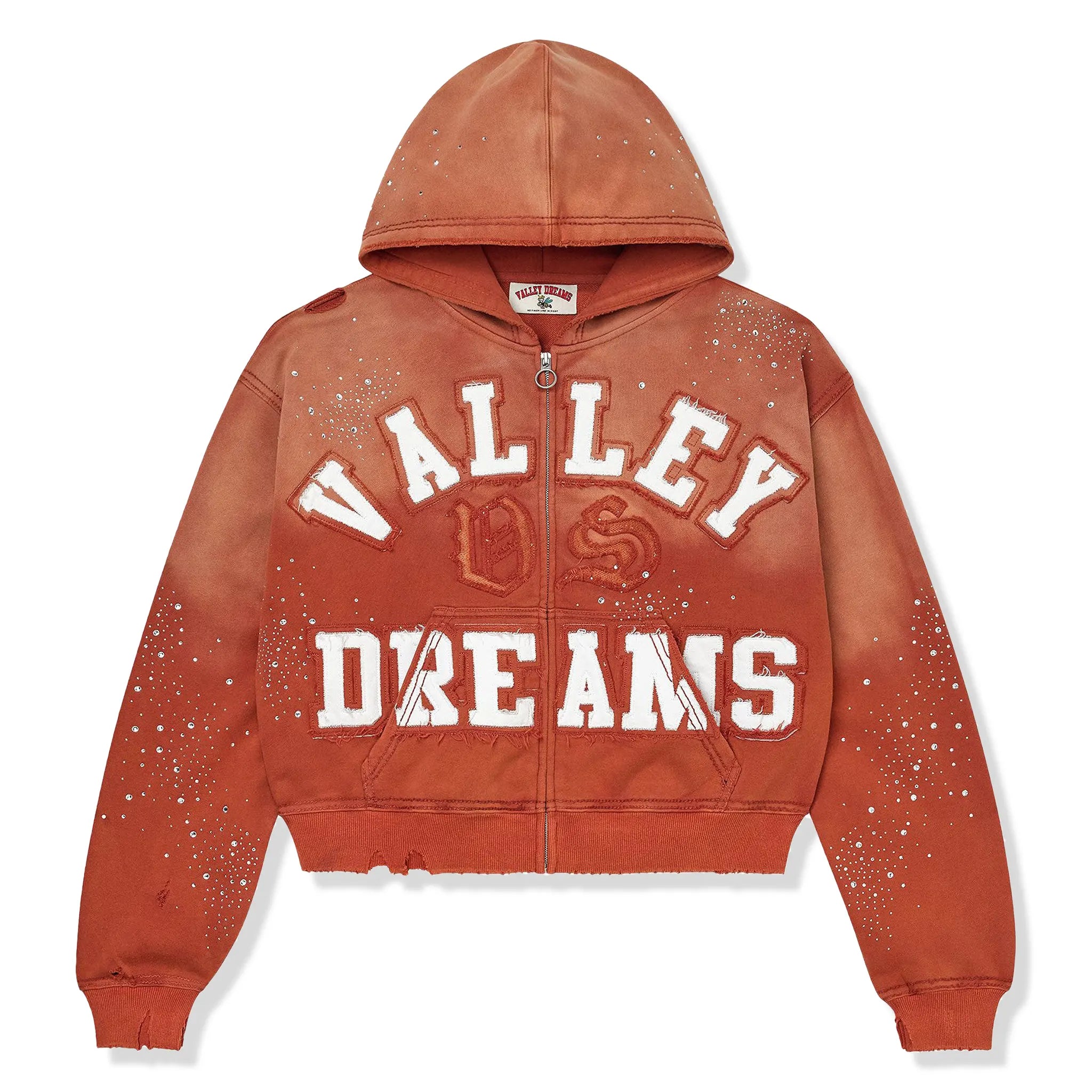 Front View of Vale Forever Valley Classico Orange Zip-Up Hoodie 11451 1SS2604VFCZUH-ORAN